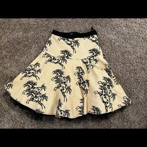 Anthropologie Odille Galloping Filly horse print skirt. Size 8